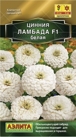 Цинния Ламбада F1 белая 12шт 