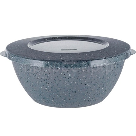 Миска 3л Plast Team Stone с крышкой темный камень PT1075 /20шт/ПТ
