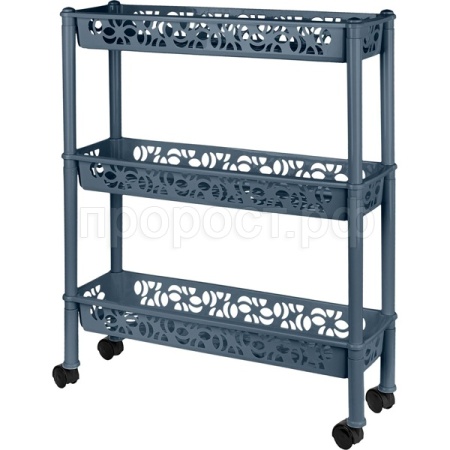 Этажерка на колесах 3 секции Keeplex Regular 58х18х69см космический серый KL2830 /12шт/ПР Этажерка на колесах 3 секции Keeplex Regular 58х18х69см космический серый KL2830 /12шт/ПР