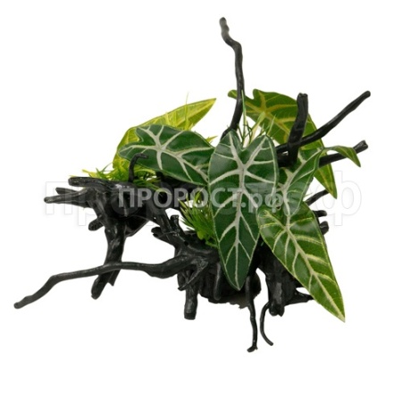 Грот Decor 207 Коряга с растением 27*22*24см 