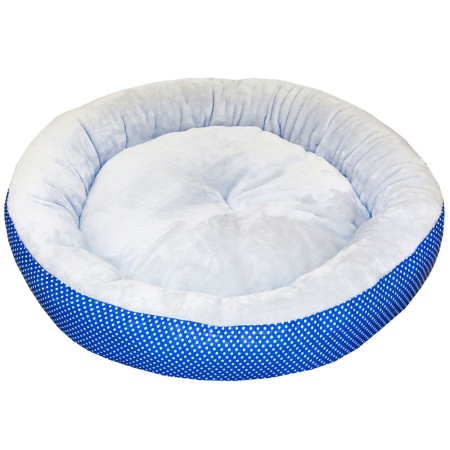 Лежанка ватрушка плюш синий горох 56*17см/DONBARON Лежанка ватрушка плюш синий горох 56*17см/DONBARON