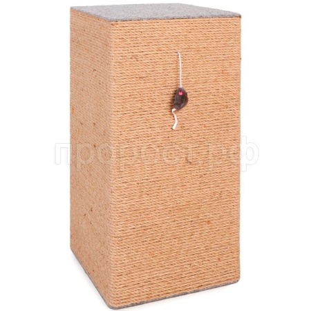 Когтеточка КУБ БРУТАЛ джут ковролин 32х32х60см КД-63