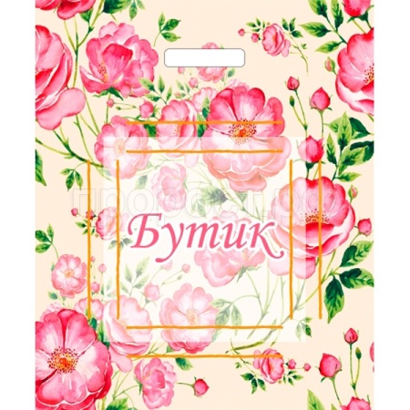ВУР61591 Пакет 36*43 Бутик Розы 1ШТ с выруб. ручкой ПЭ /50/500шт/