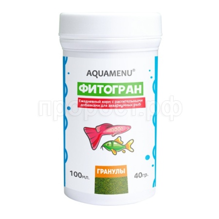Корм для рыб AQUAMENU Фитогран травяные гранулы, банка 100мл Корм для рыб AQUAMENU Фитогран травяные гранулы, банка 100мл