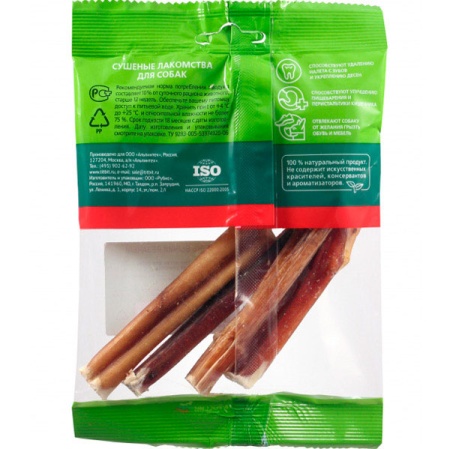 Лакомство для собак Корень бычий резаный мягкая упакова 1846 Лакомство для собак Корень бычий резаный мягкая упакова 1846