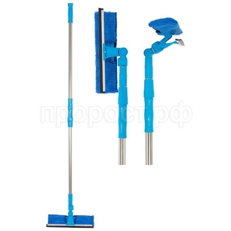 Окномойка с насадкой из микрофибры с телескоп. ручка 85-120см WS-09 006872/36шт/Рыжий Кот