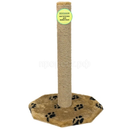 Когтеточка столбик мех, джут коричневый 35*35*50см/DONBARON