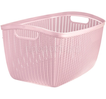 Корзина д/белья 26л ВЯЗАНИЕ чайная роза М2617 /5шт/М-пласт