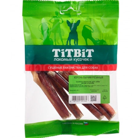 Лакомство для собак Корень бычий резаный мягкая упакова 1846 Лакомство для собак Корень бычий резаный мягкая упакова 1846
