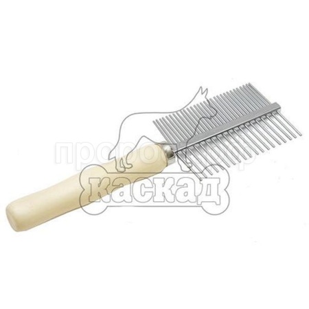 Расческа деревянная ручка двусторонняя редкий и частый зуб №3/17500017/Каскад